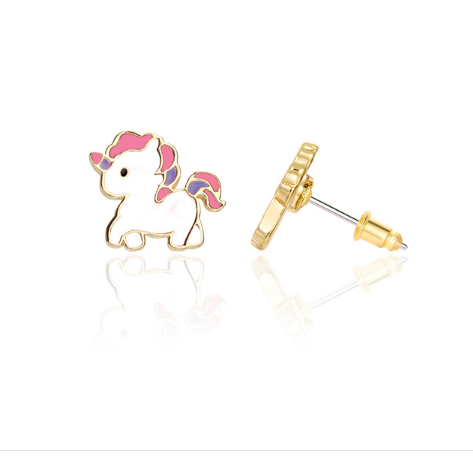 Girl Nation Cutie Enamel Stud Magical Unicorn Earrings J537S08