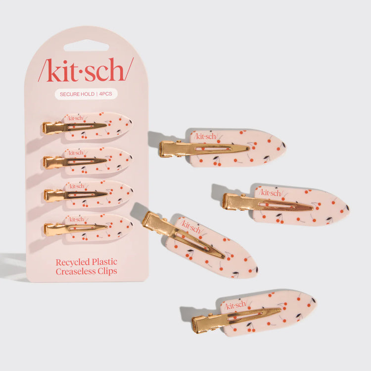 Kitsch Creaseless Clips 4 Piece - Cherry Print 500577