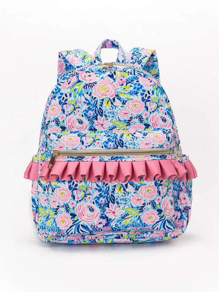 SKP Blue Flower Ruffle Backpack BA0175-M