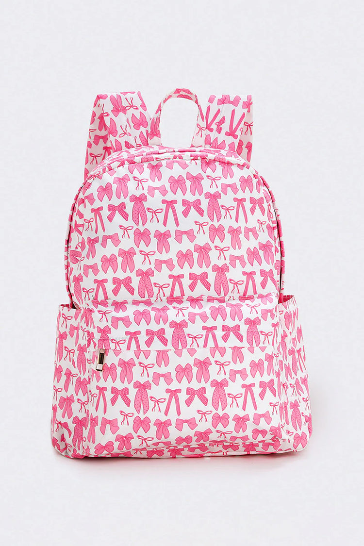 SKP Bow Print Girls Canvas Backpack BA0285-M
