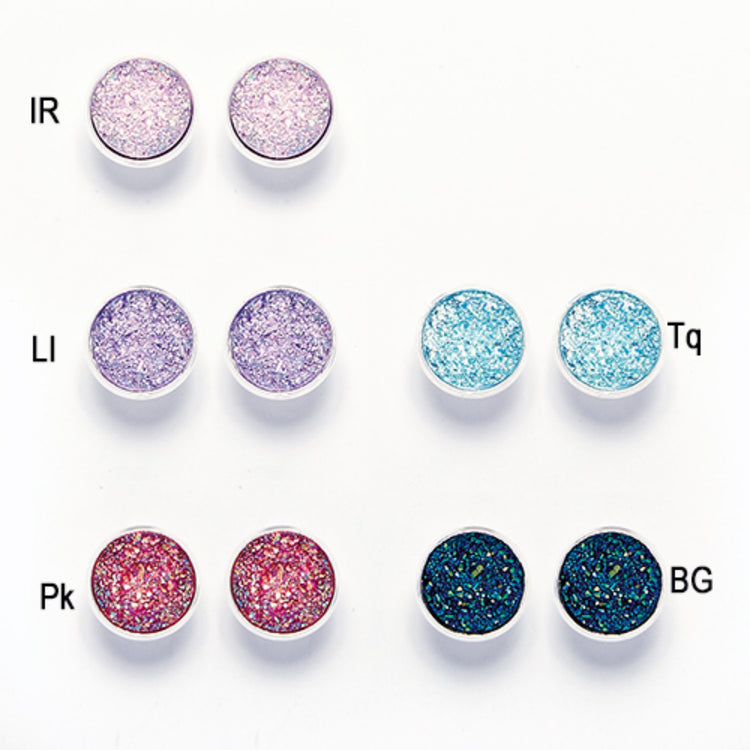 13MM Iridescent Glitter Post Earring