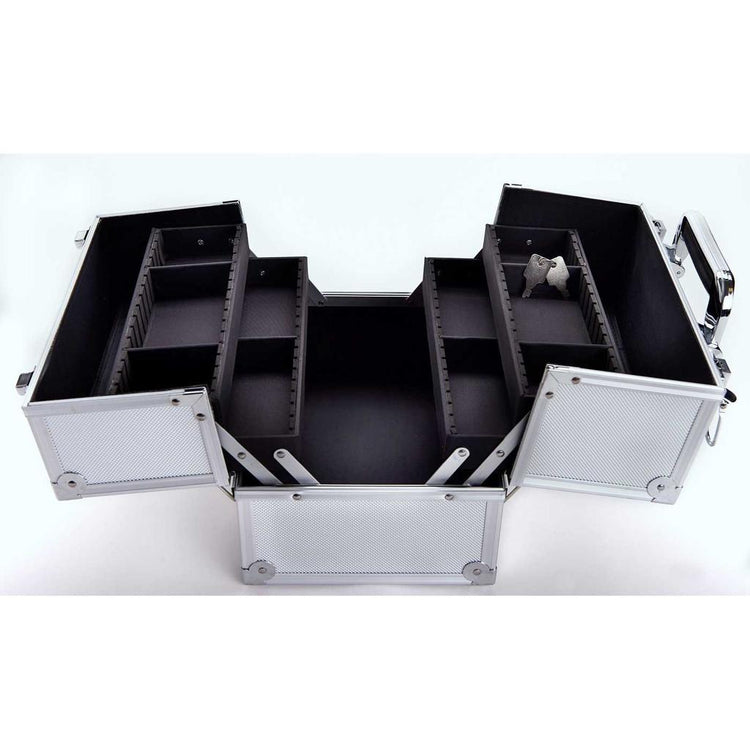 Silver Makeup Case with Mirror