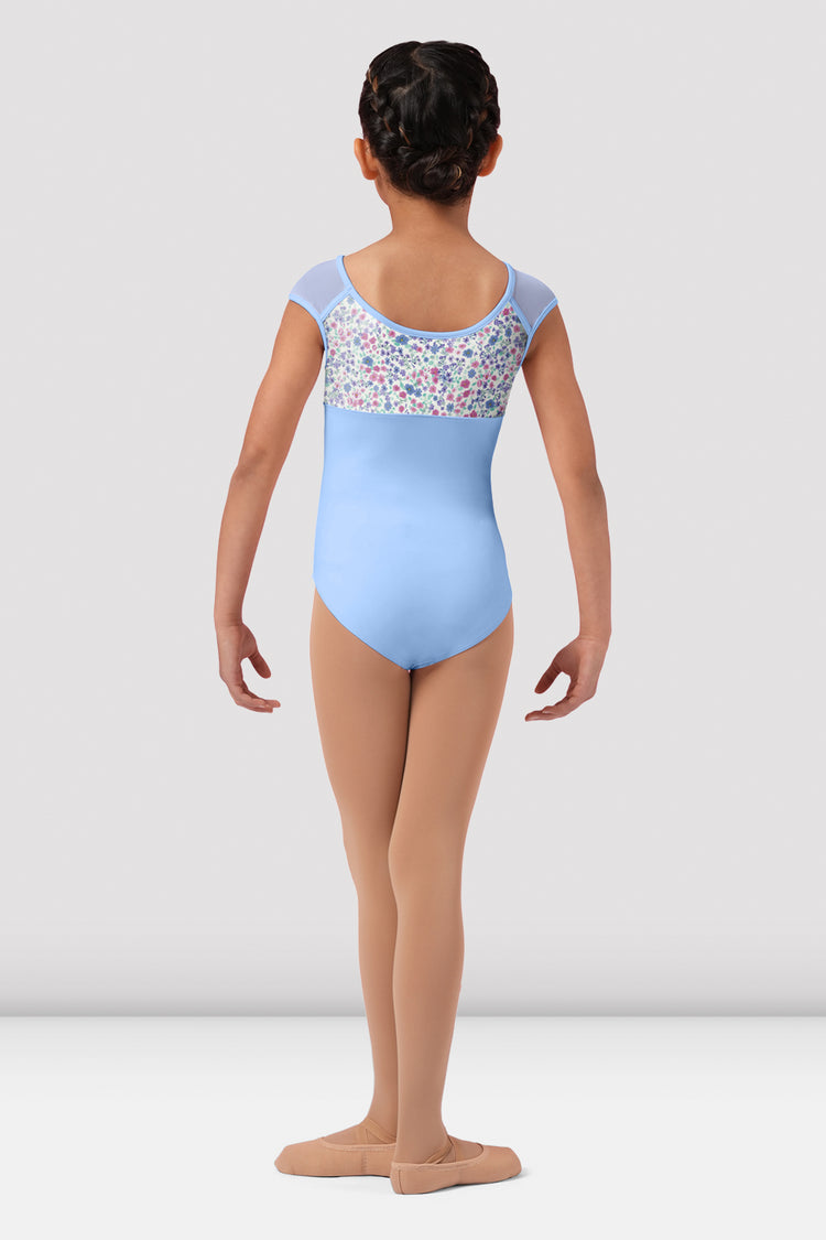 Ditsy Mesh Cap Sleeve Leotard