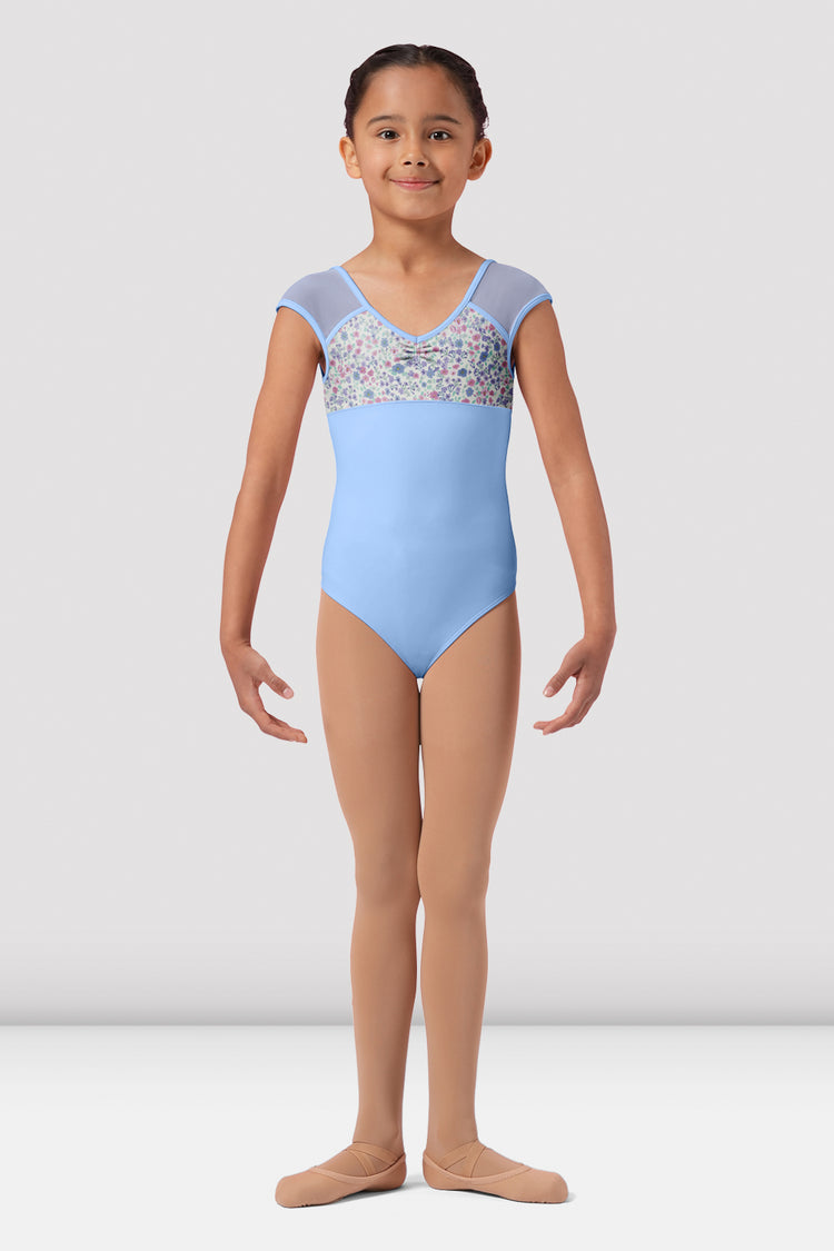Ditsy Mesh Cap Sleeve Leotard