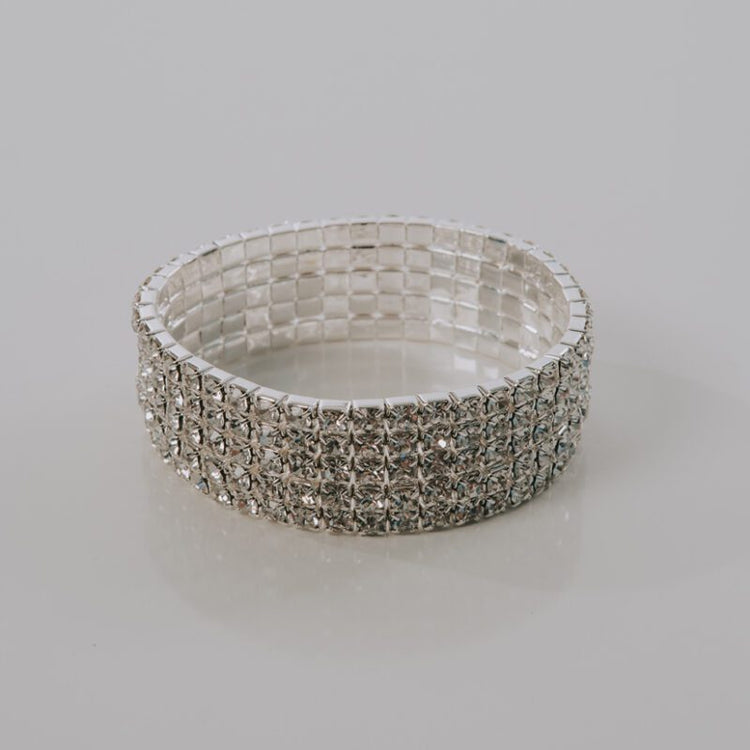 5-Row Crystal Stretch Bracelet