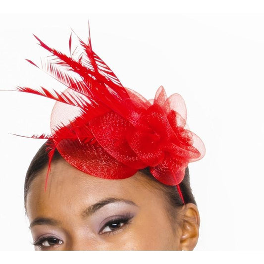 Red Feather Corsage Headband