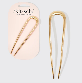 Kitsch Metal French Hair Pin - Gold 64266