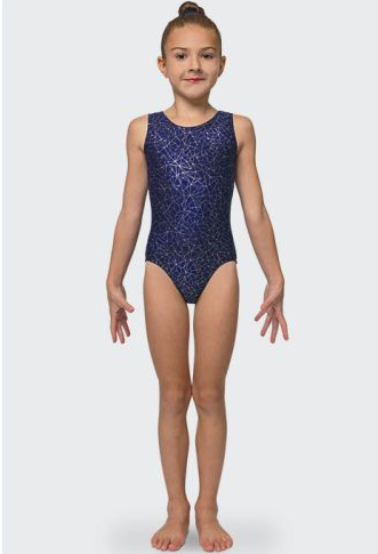 Mondor Printed Tank Metallic Detail Gymnastics Leotard 7822