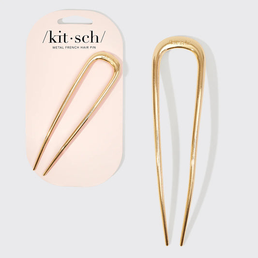 Kitsch Metal French Hair Pin - Gold 64266