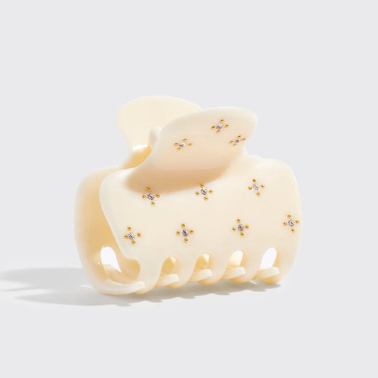 Kitsch Plastic Cloud Claw Clip - Ivory Rhinestone 67205