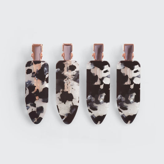 Kitsch Creaseless Clips 4 Piece - Black Terrazzo 7766