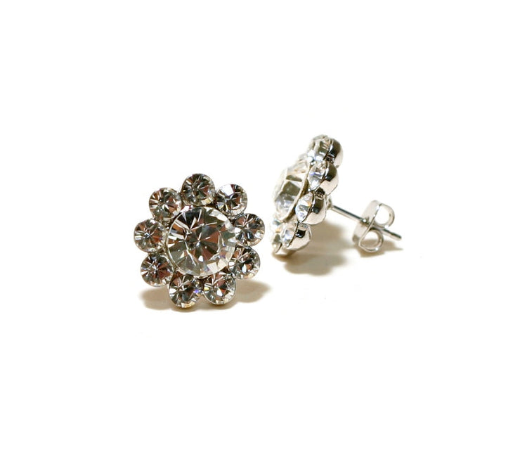 FH2 Flower Crystal Pierced Earrings AY0052