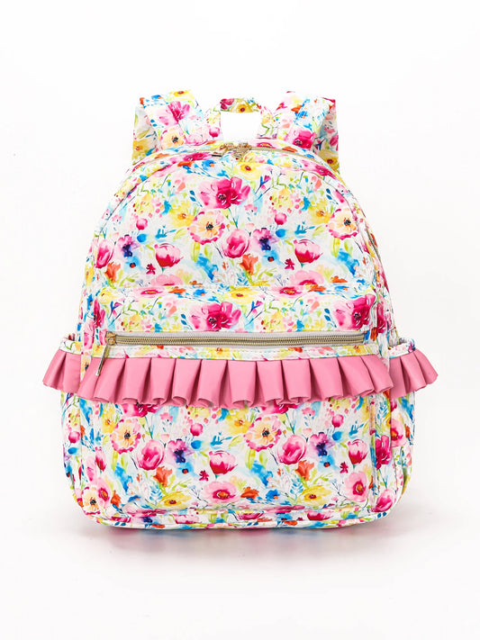 SKP Pink Flower Kids Ruffle Backpack BA0174-M
