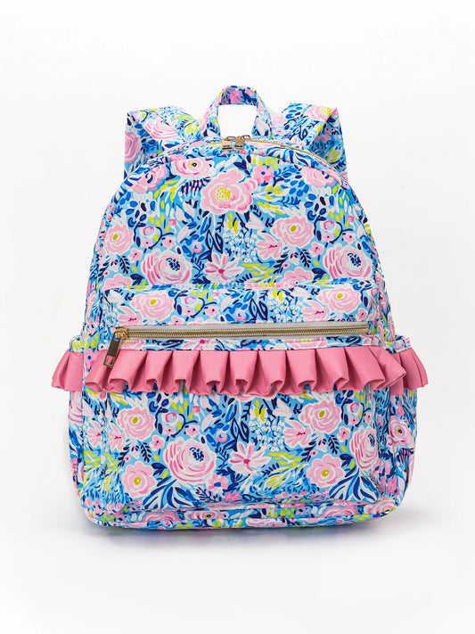 SKP Blue Flower Ruffle Backpack BA0175-M