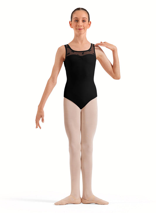 Bloch Opulence Kids Floral Flock Print Tank Leotard CL50015