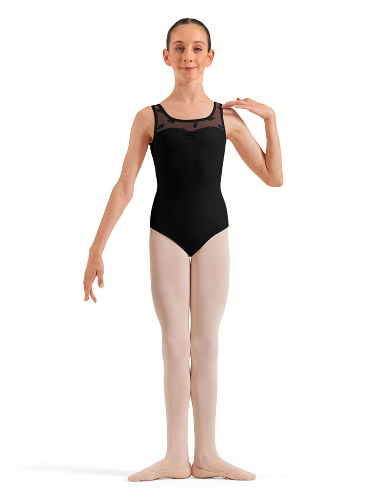 Bloch Opulence Kids Floral Flock Print Tank Leotard CL50015