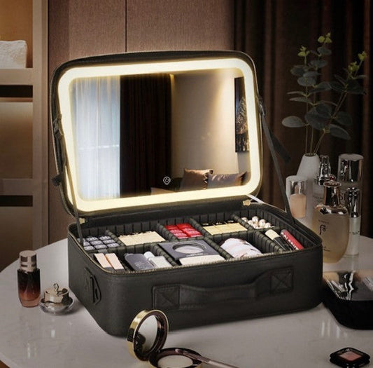 KBG Purple Cosmetic Case with LED Lighting DS2040