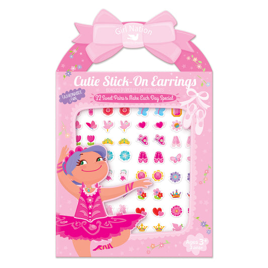 Girl Nation Cutie Stick-On Earrings - Pretty Ballerinas J1047