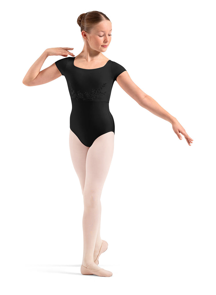 Mirella Adagio Kids Floral Embroidered Cap Sleeve Leotard M20013C