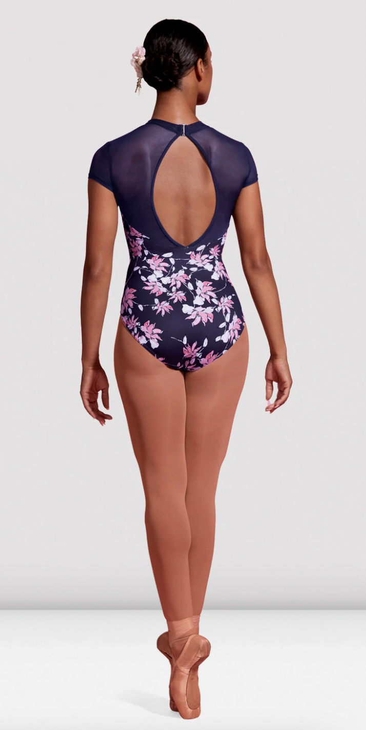 Mock Neck Cap Sleeve Jardin Leotard