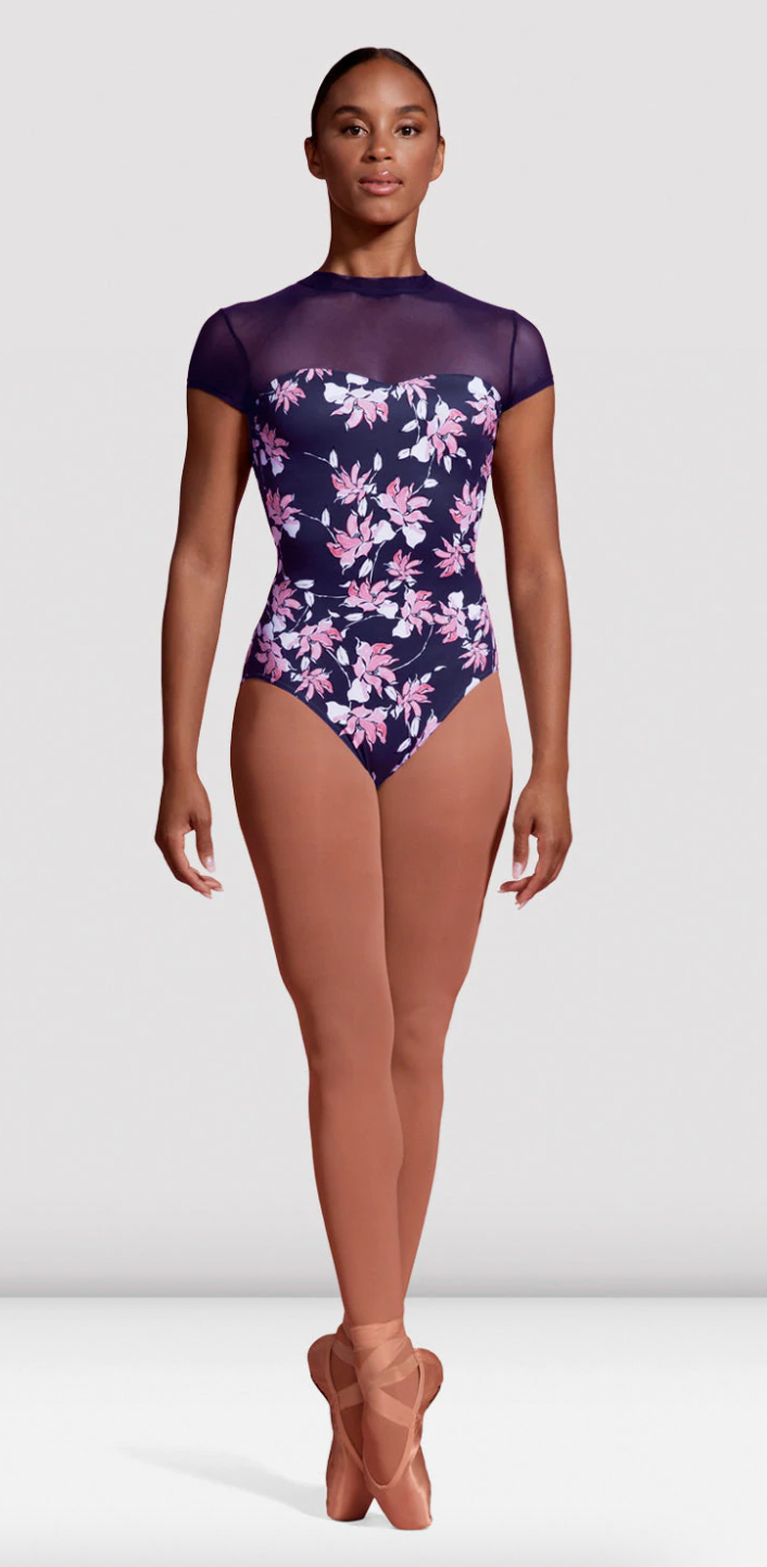 Mock Neck Cap Sleeve Jardin Leotard