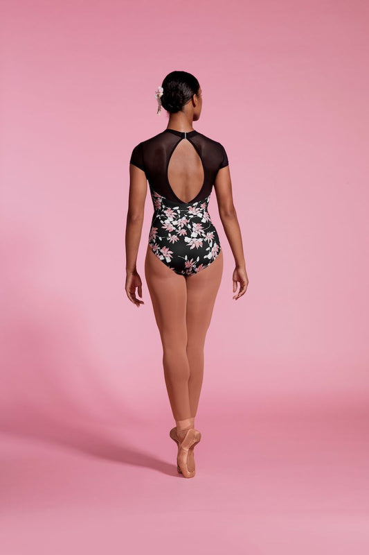 Mock Neck Cap Sleeve Jardin Leotard
