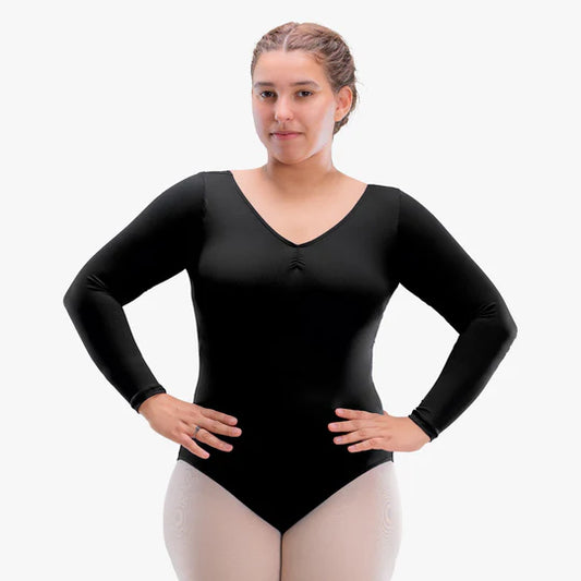 So Danca Long Sleeve Leotard with Pinch Front and Back SL183