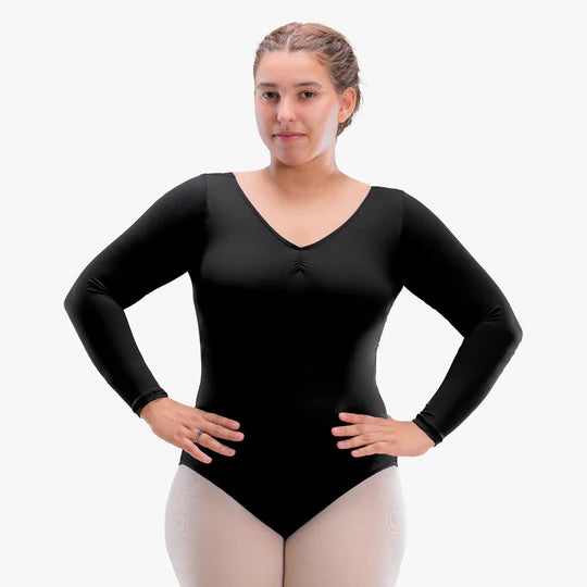 So Danca Long Sleeve Leotard with Pinch Front and Back SL183