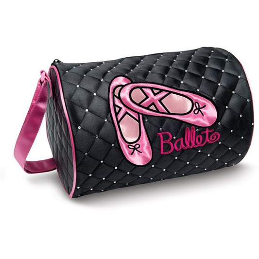 Quilted Rhinestone Ballet Duffle