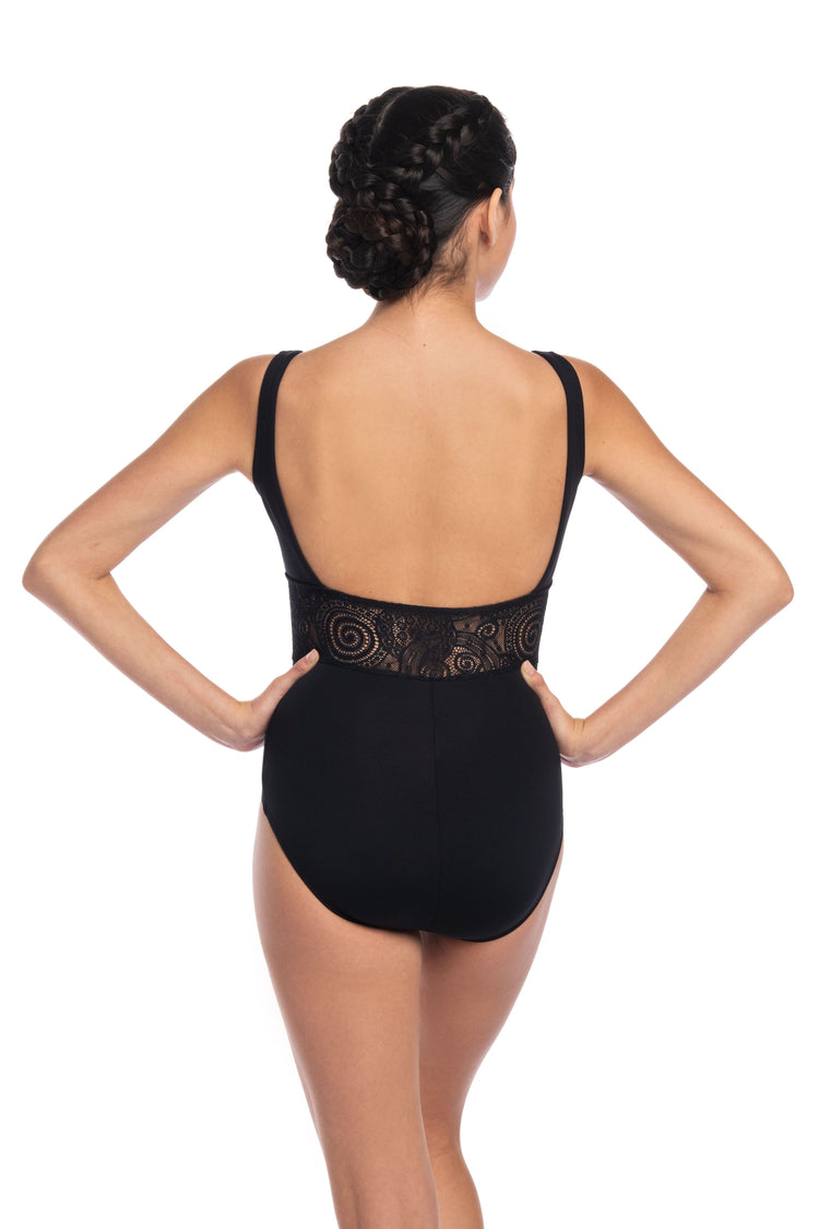 Ophelia Tank Leotard with Lace Side Cutouts and Back