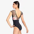Cap Sleeve Leotard with Floral Mesh