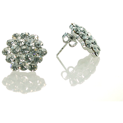 Cluster Earrings - Clear - Pierced