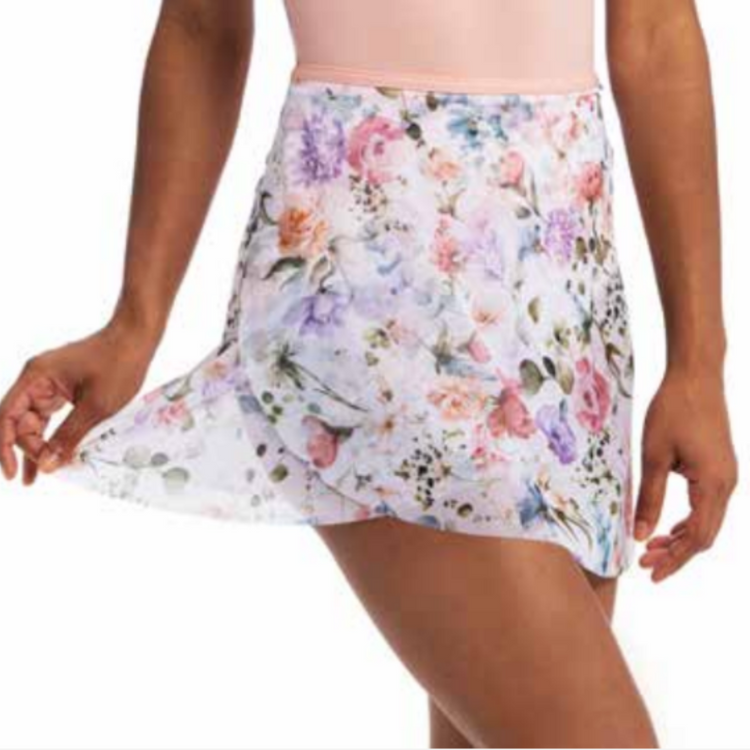 Ainsliewear Wrap Skirt in Flora Print Mesh 501FA