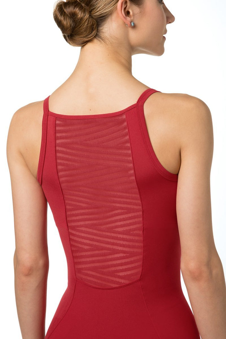 Stripe Mesh Camisole Leotard