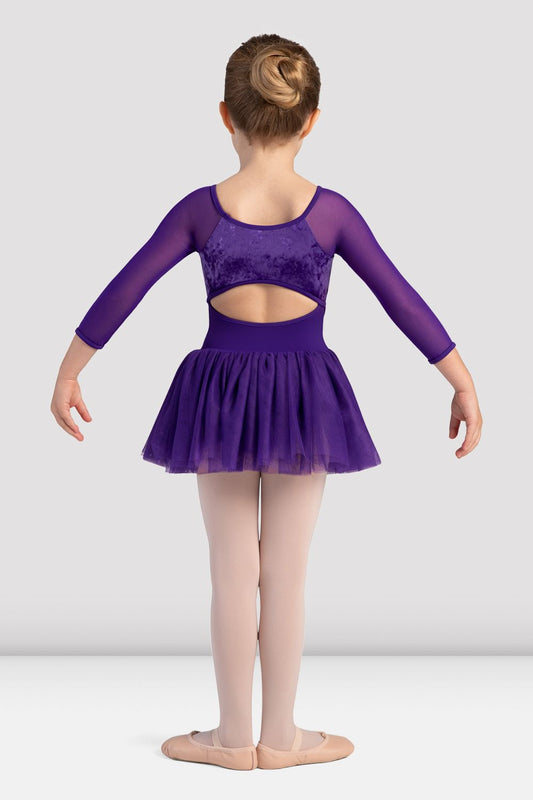 Velvet 3/4 Sleeve Tutu Leotard