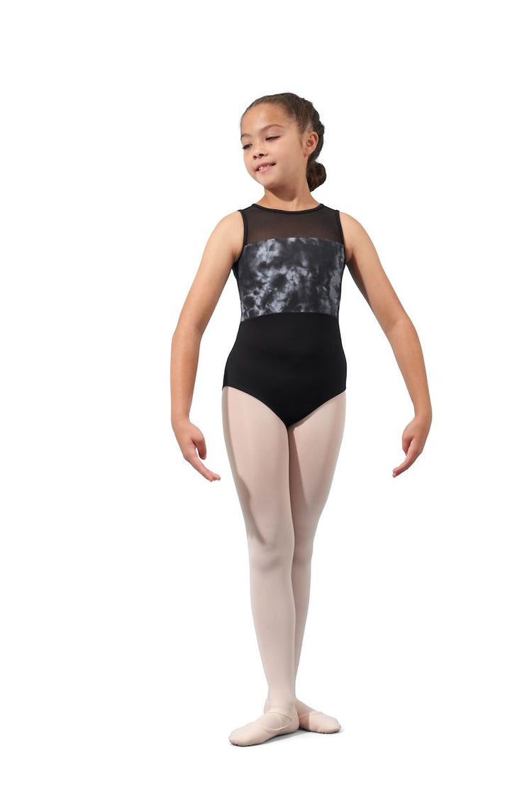 High Neck Leotard with Watercolour Keyhole Back