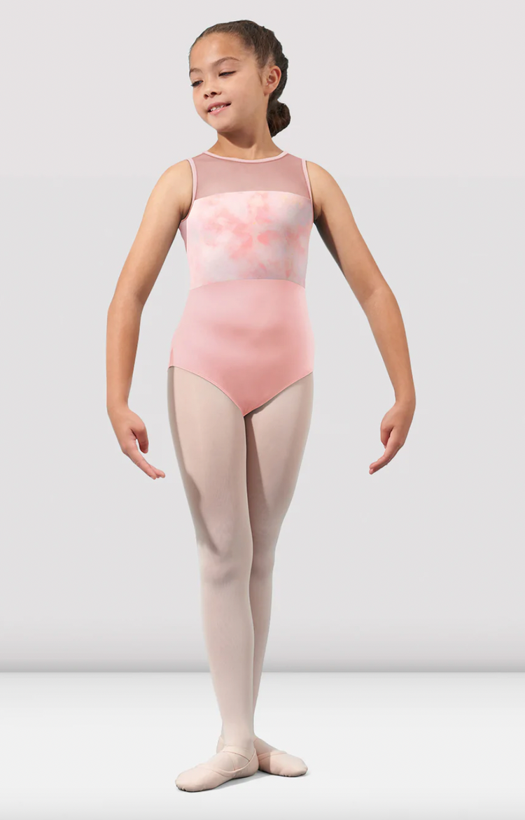 High Neck Leotard with Watercolour Keyhole Back