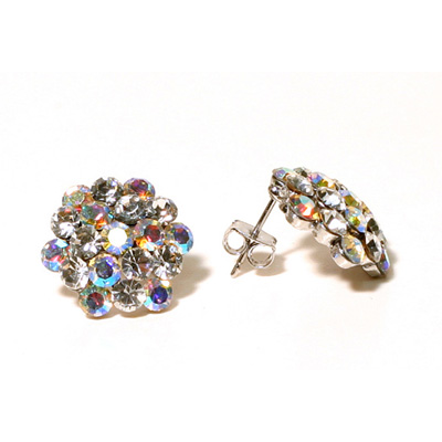 Cluster Earrings - AB - Pierced