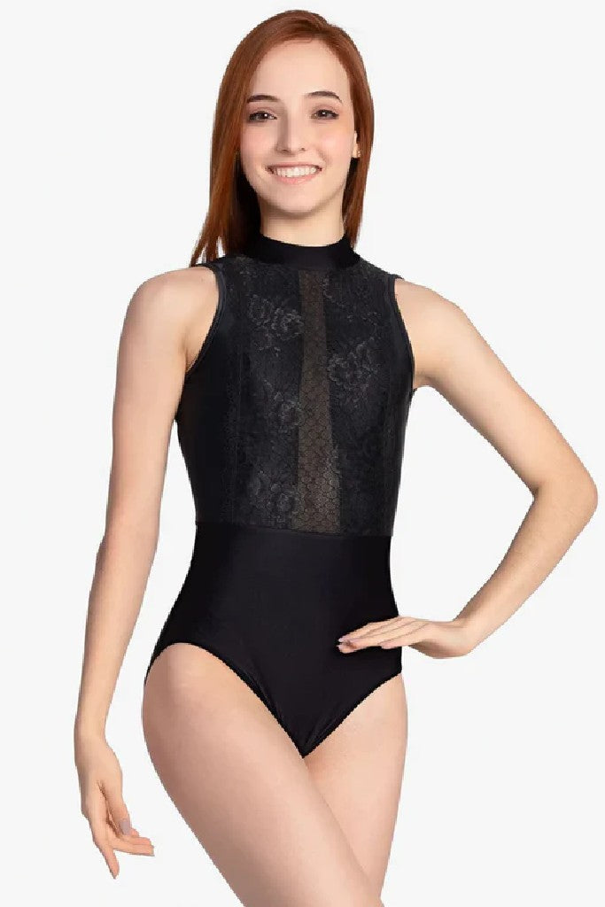 Clementine High Neck Leotard with Lace