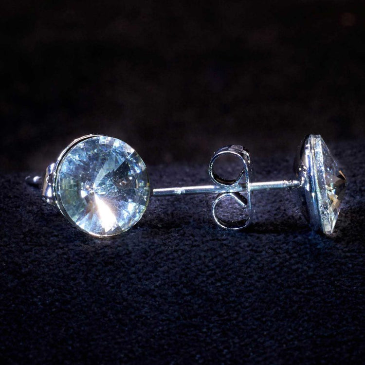 Crystal Stud Earring 8mm – Pierced