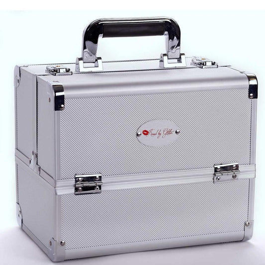 Silver Makeup Case with Mirror